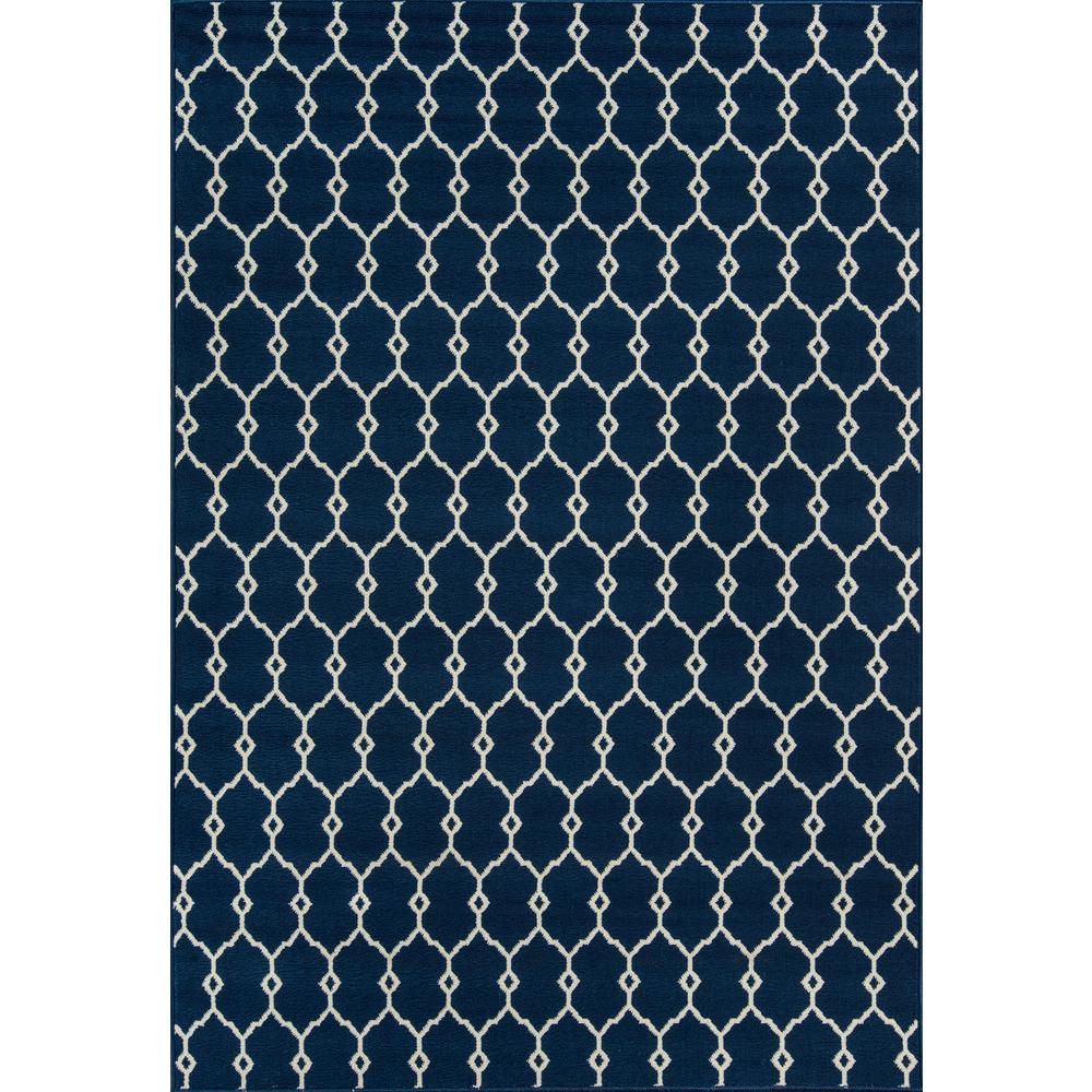 Contemporary Rectangle Area Rug, Navy, 8'6" X 13'. Picture 1