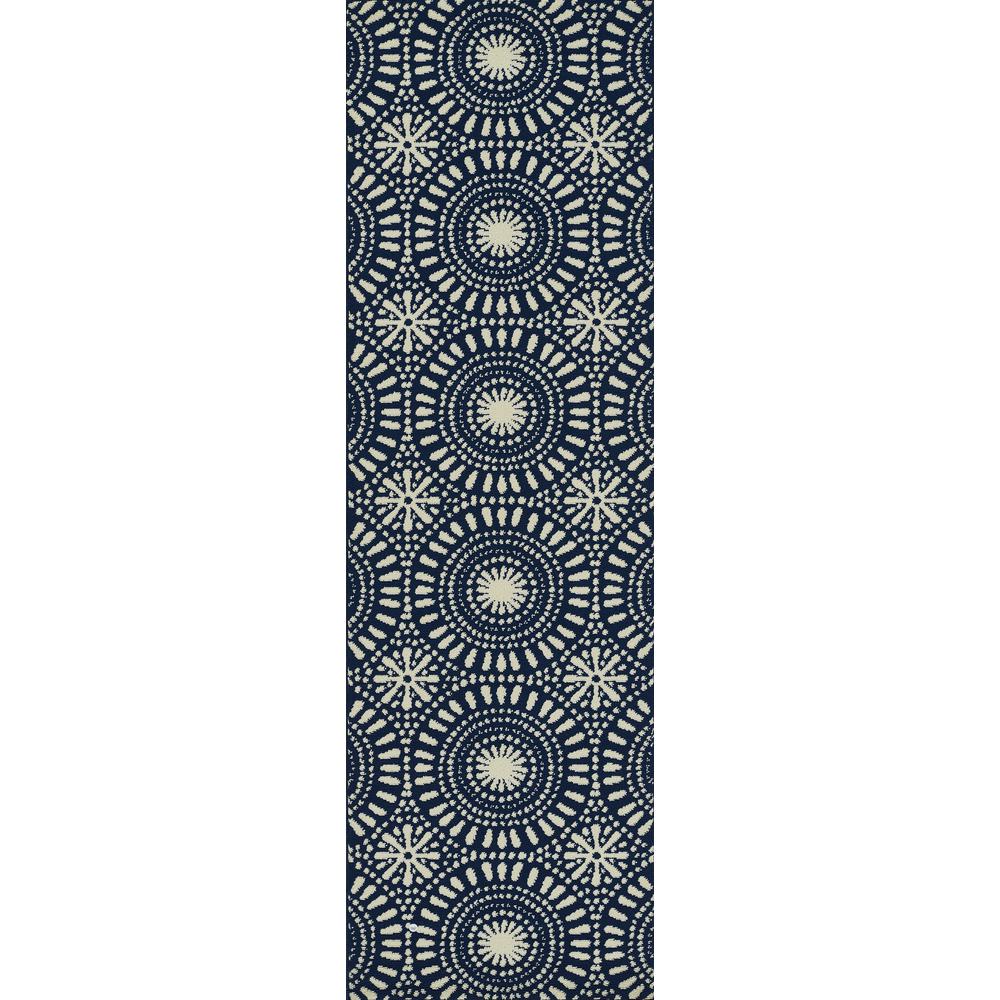 Transitional Rectangle Area Rug, Navy, 8'6" X 13'. Picture 5