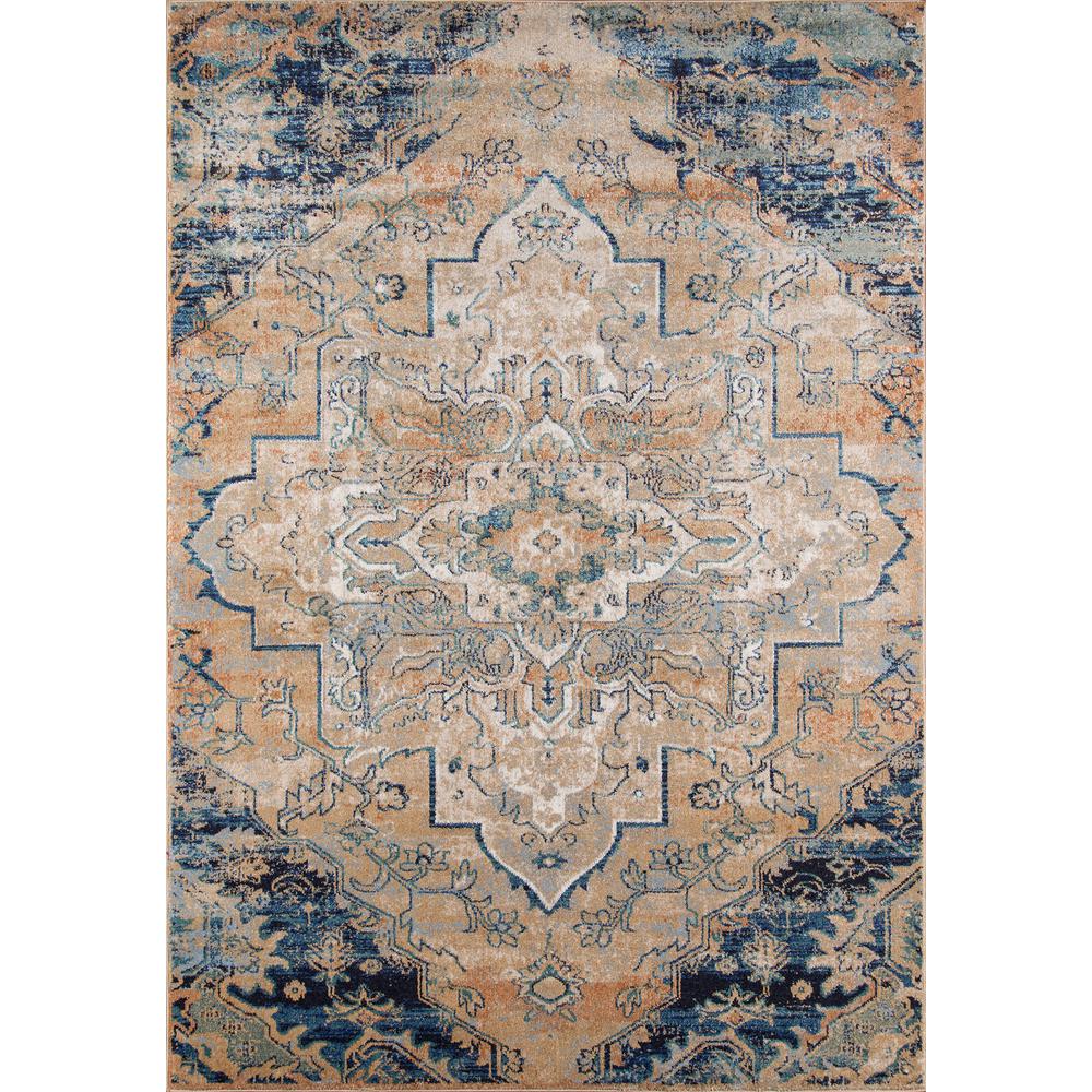 Traditional Rectangle Area Rug, Navy, 2' X 3'. Picture 1