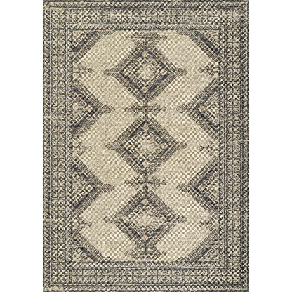 Traditional Rectangle Area Rug, Charcoal, 2' X 3'. Picture 1