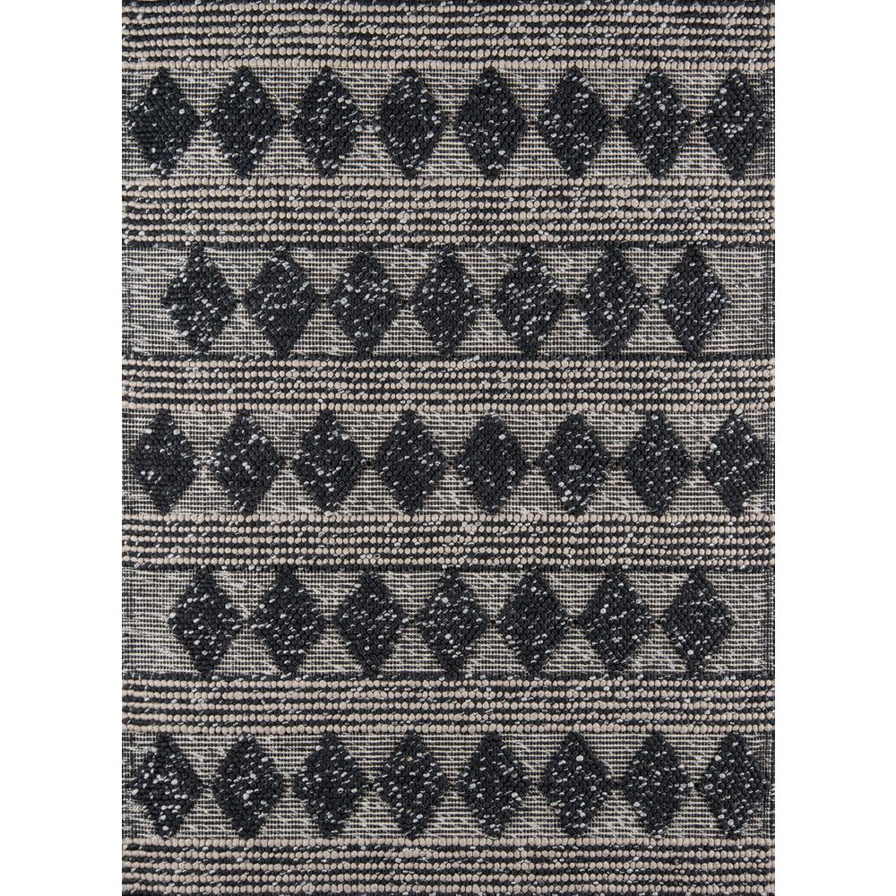 Contemporary Rectangle Area Rug, Charcoal, 2' X 3'. Picture 1