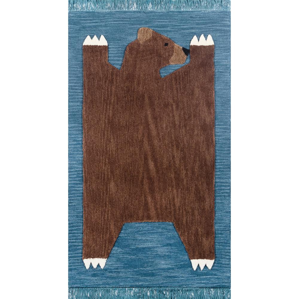 Contemporary Rectangle Area Rug, Navy, 3' X 5'. Picture 1