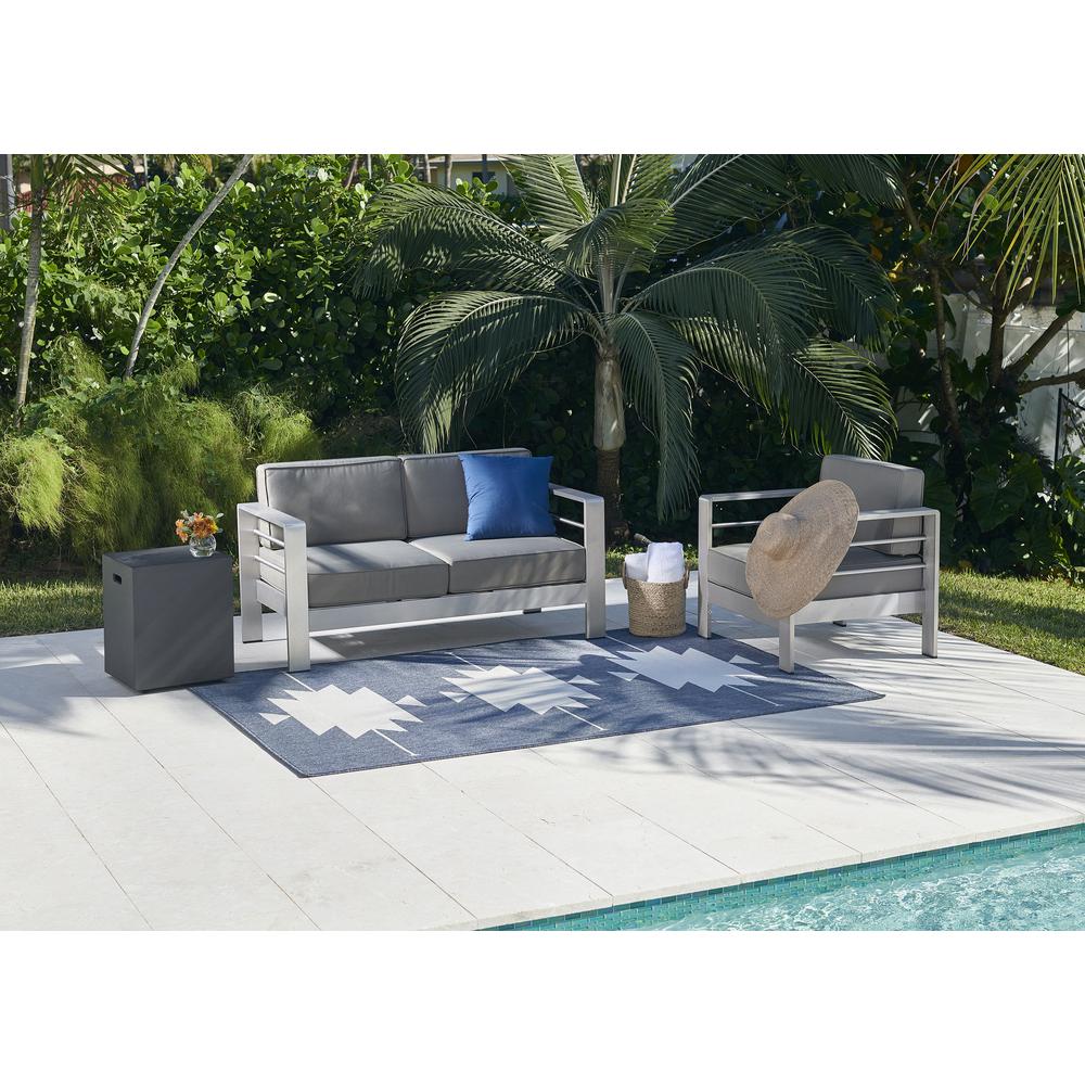 Contemporary Rectangle Area Rug, Denim, 1'8" X 3'7". Picture 10