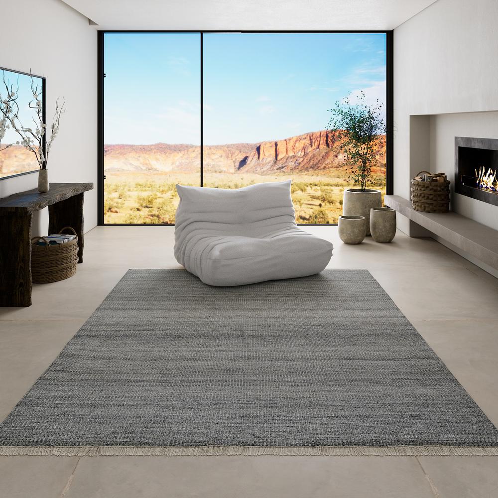 Contemporary Rectangle Area Rug, Silver, 9' X 12'. Picture 14