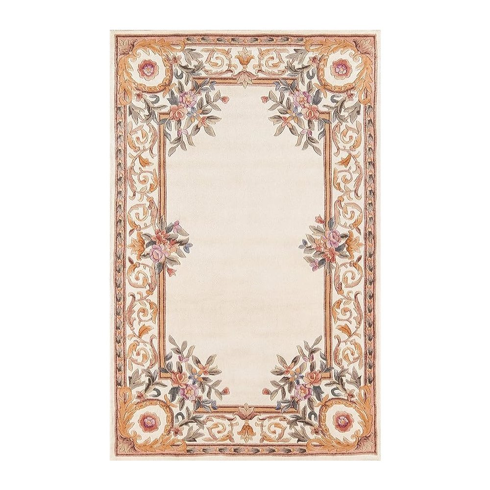 Transitional Rectangle Area Rug, Ivory, 3'6" X 5'6". Picture 1