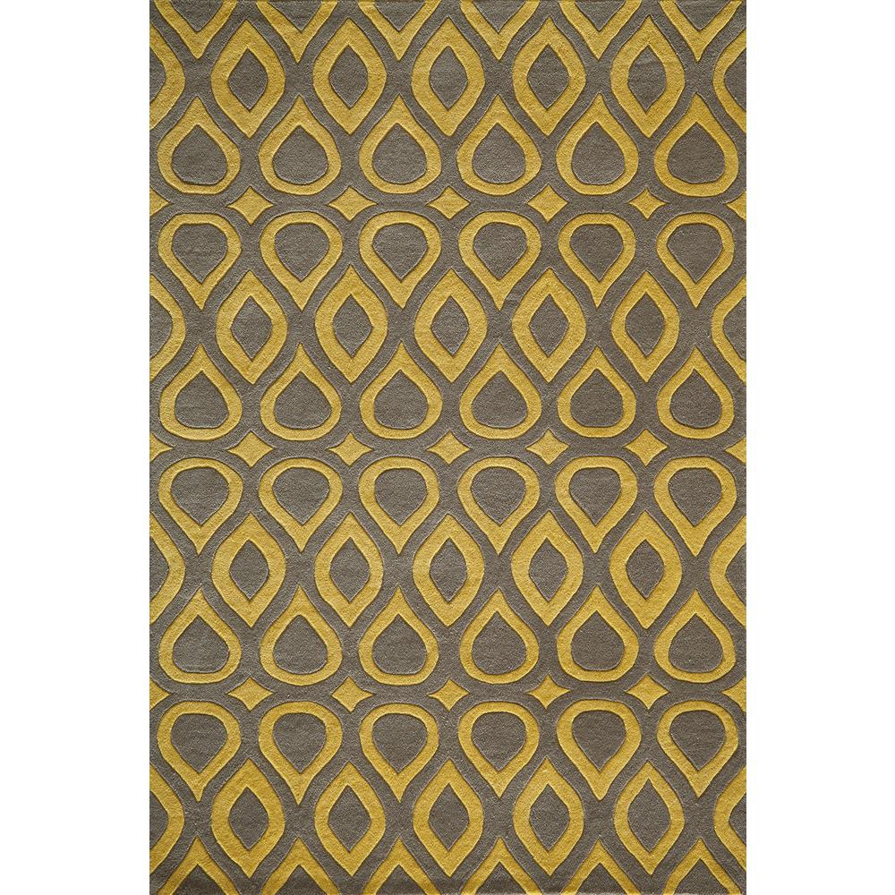 Contemporary Rectangle Area Rug, Grey, 3'6" X 5'6". Picture 1