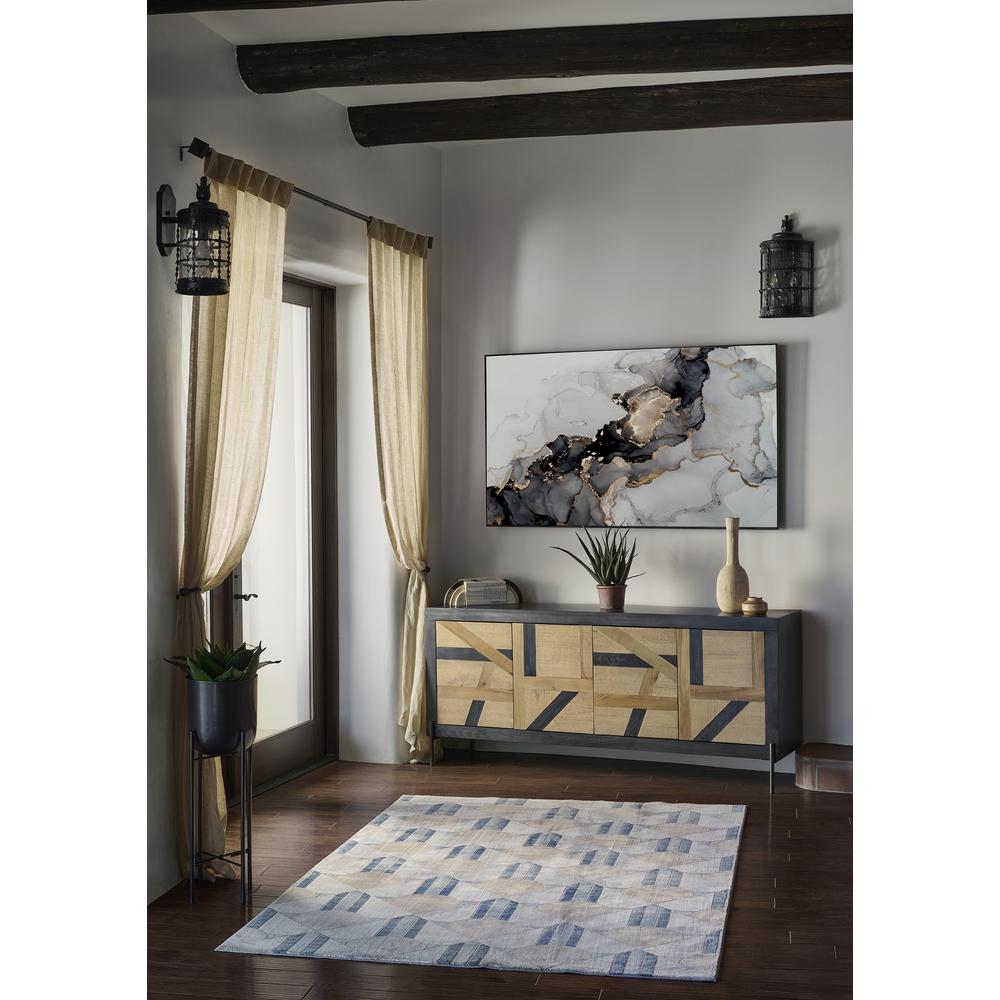 Contemporary Rectangle Area Rug, Blue, 1'10" X 2'10". Picture 8