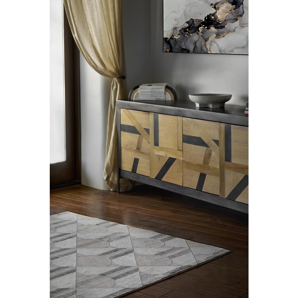 Contemporary Rectangle Area Rug, Charcoal, 1'10" X 2'10". Picture 9