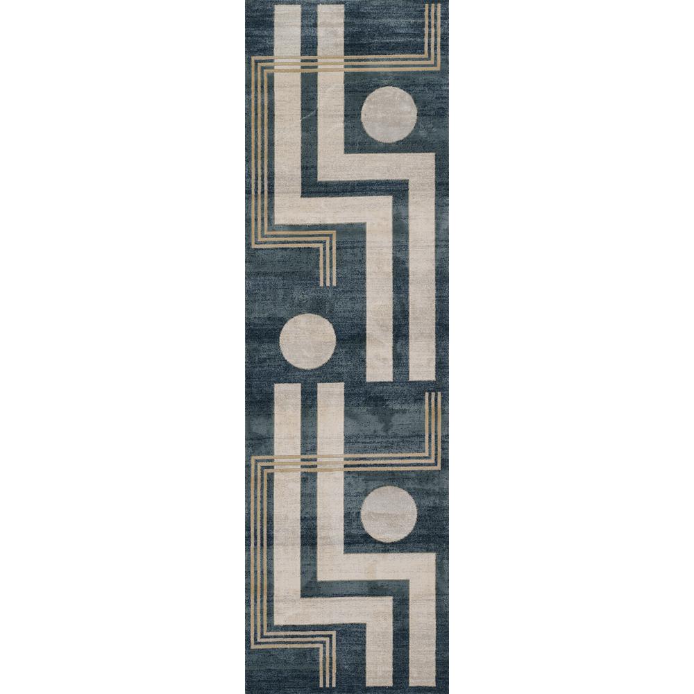 Contemporary Rectangle Area Rug, Blue, 1'10" X 2'10". Picture 5