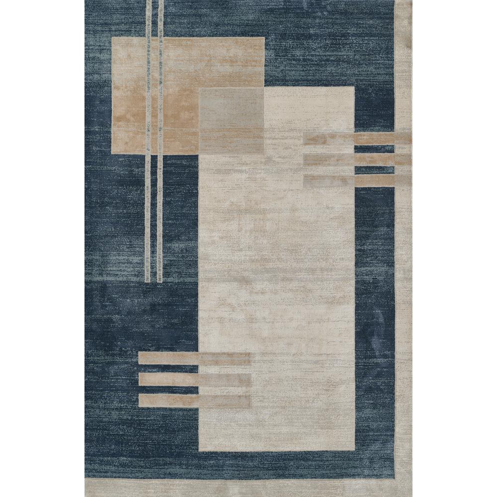 Contemporary Rectangle Area Rug, Blue, 1'10" X 2'10". Picture 1