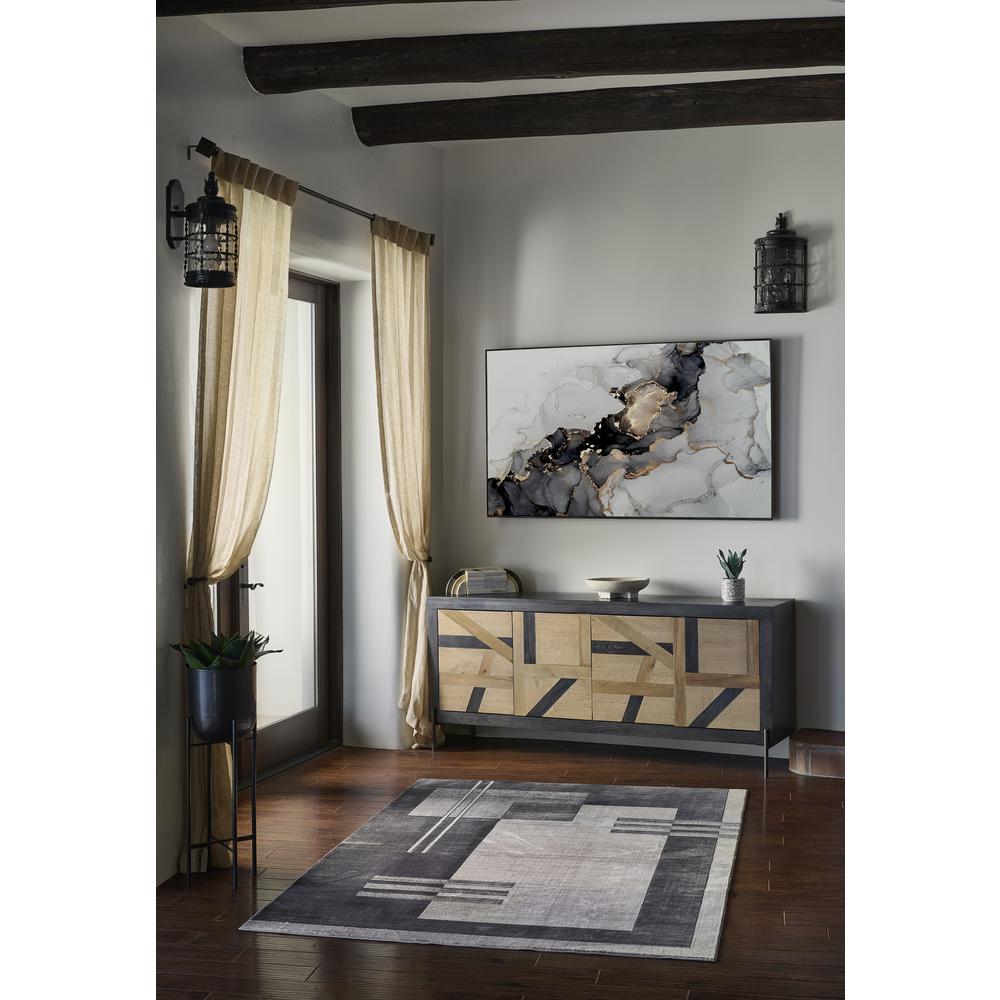 Contemporary Rectangle Area Rug, Charcoal, 1'10" X 2'10". Picture 8