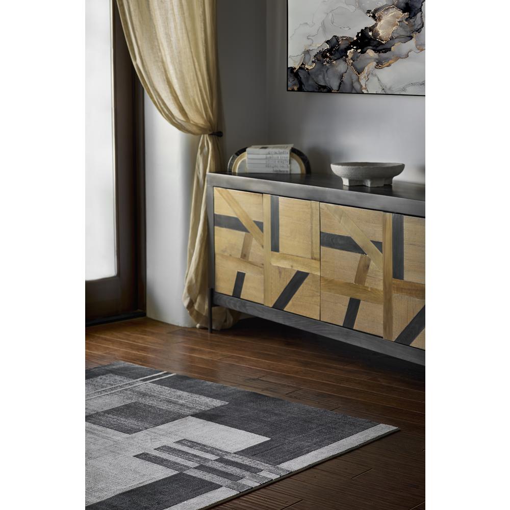 Contemporary Rectangle Area Rug, Charcoal, 1'10" X 2'10". Picture 9