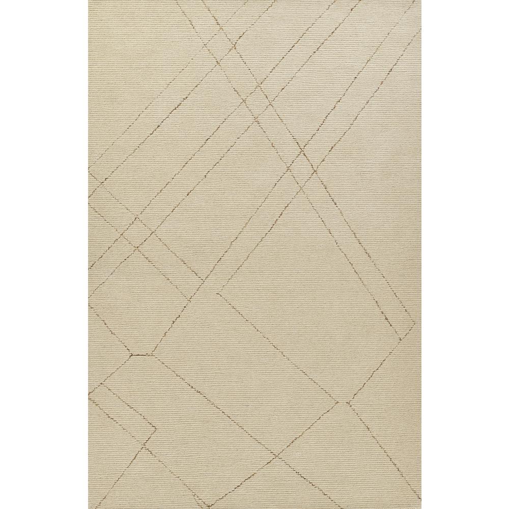 Contemporary Rectangle Area Rug, Ivory, 2' X 4'. Picture 1