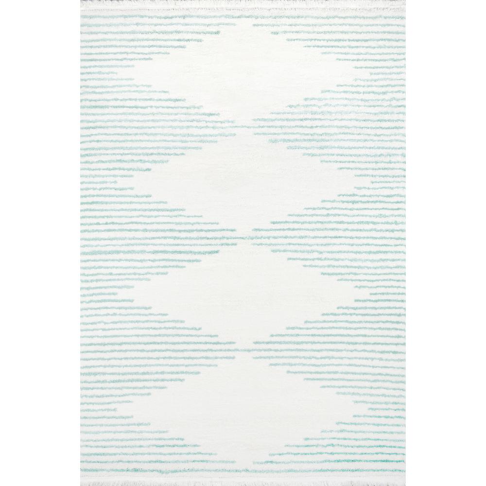 Modern Rectangle Area Rug, Aqua, 2' X 3'. Picture 1