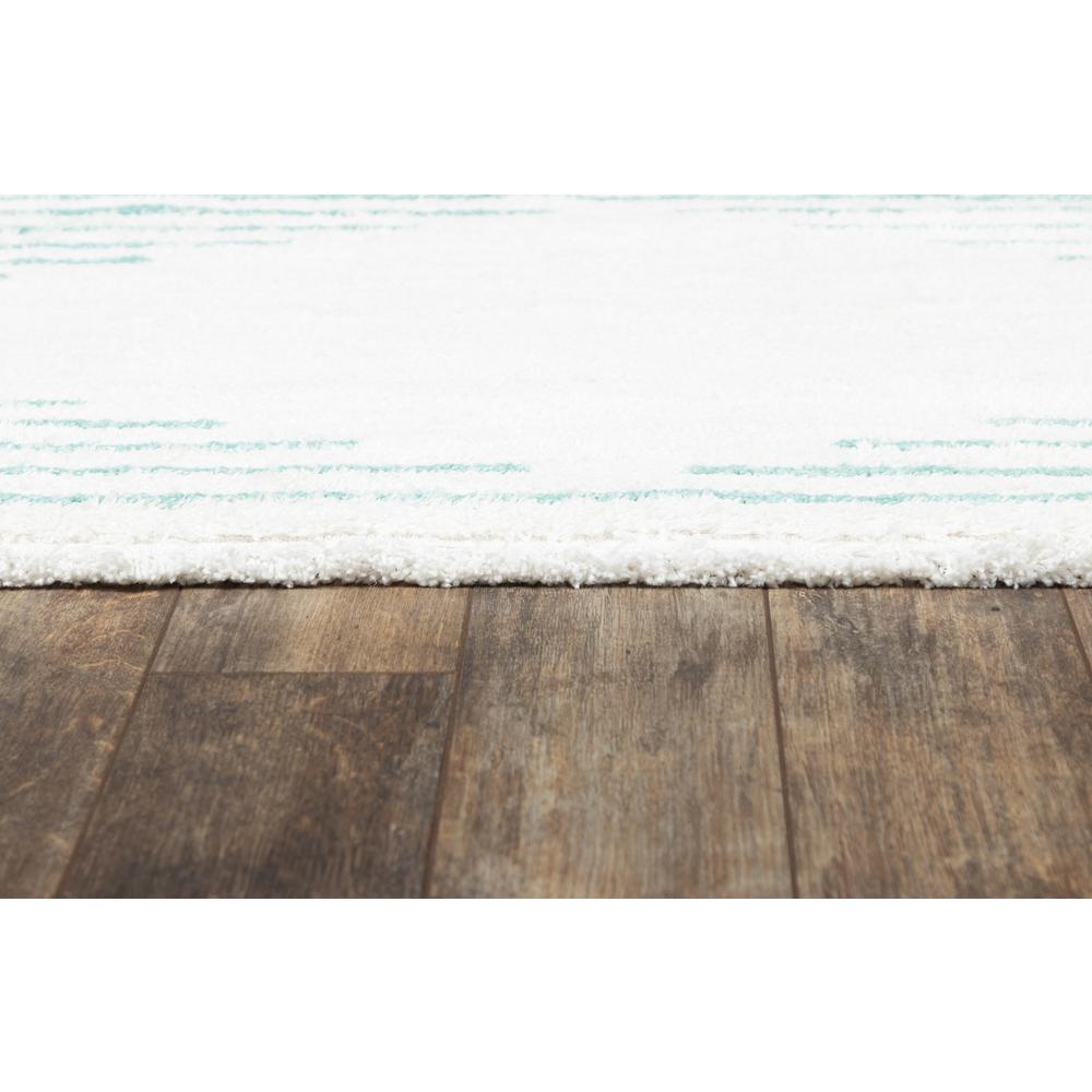 Modern Rectangle Area Rug, Aqua, 2' X 3'. Picture 3