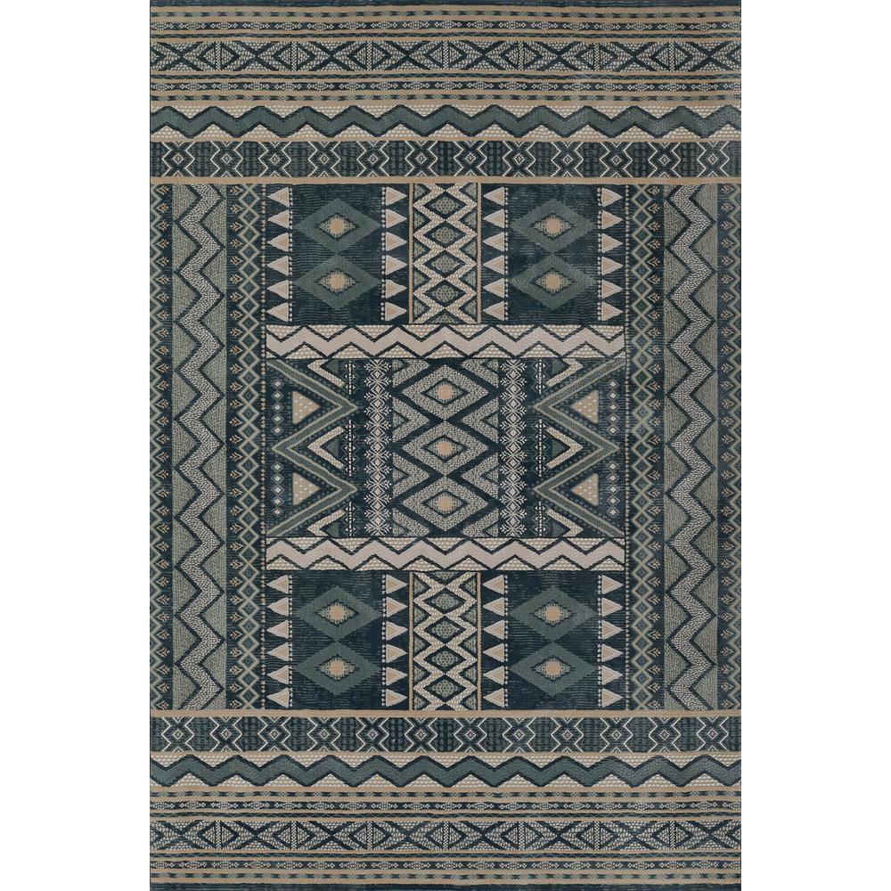 Contemporary Rectangle Area Rug, Blue, 1'10" X 2'10". Picture 1