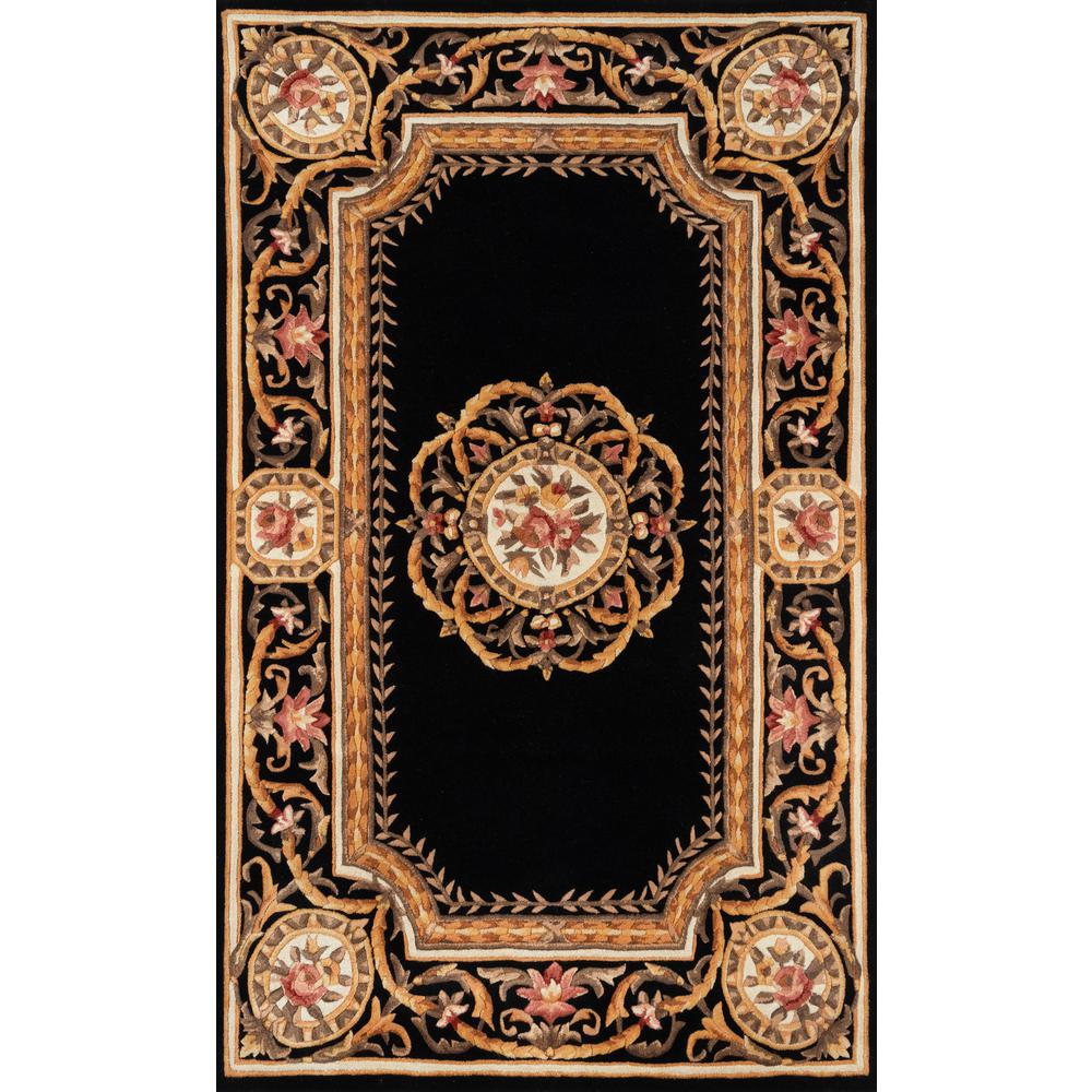 Transitional Rectangle Area Rug, Black, 2' X 3'. Picture 1