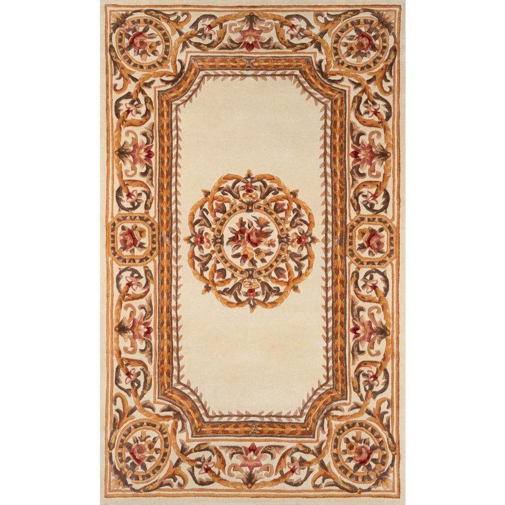 Transitional Rectangle Area Rug, Ivory, 2' X 3'. Picture 1