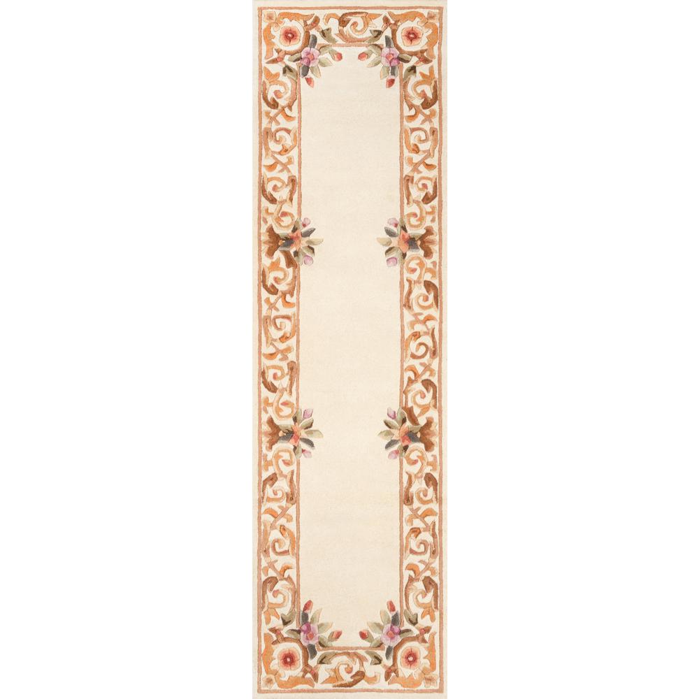 Transitional Rectangle Area Rug, Ivory, 2' X 3'. Picture 1