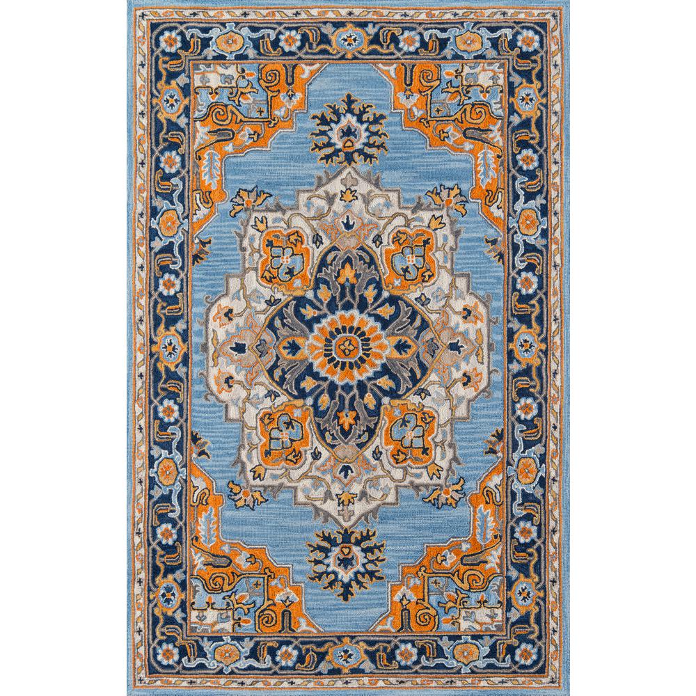 Traditional Rectangle Area Rug, Blue, 2' X 3'. Picture 1