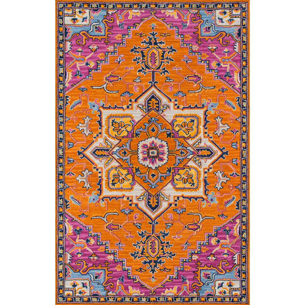Traditional Rectangle Area Rug, Orange, 2' X 3'. Picture 1