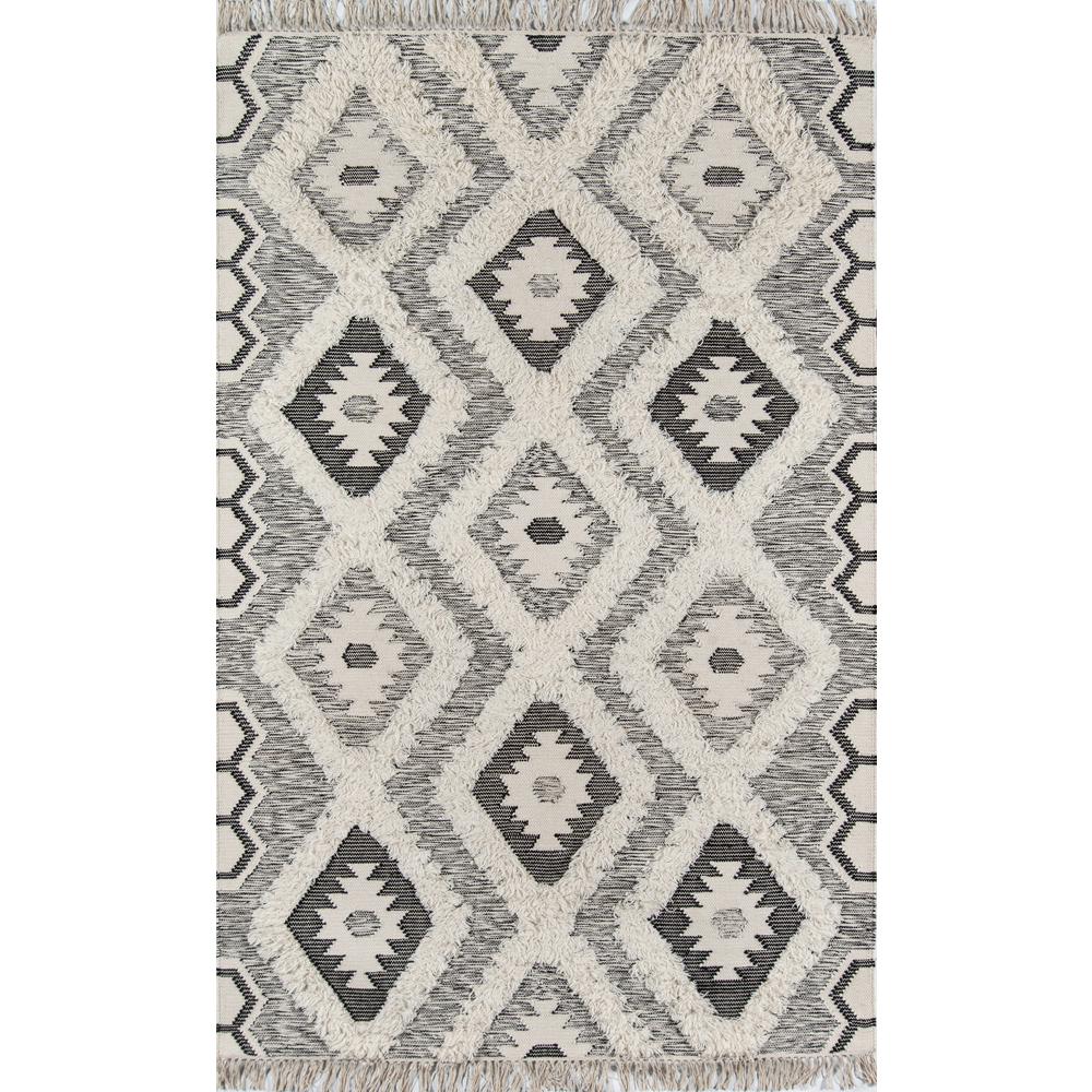 Contemporary Rectangle Area Rug, Black, 2' X 3'. Picture 1