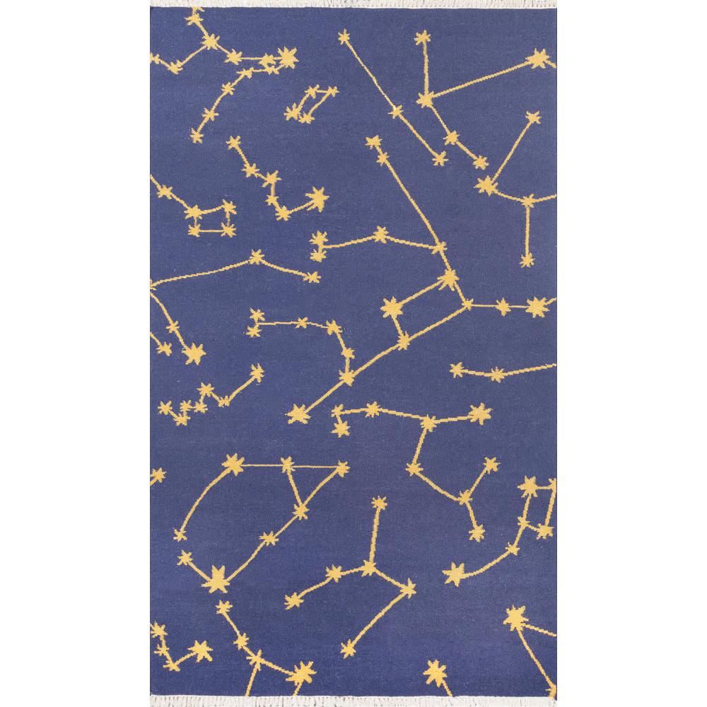 Contemporary Rectangle Area Rug, Navy, 2' X 3'. Picture 1