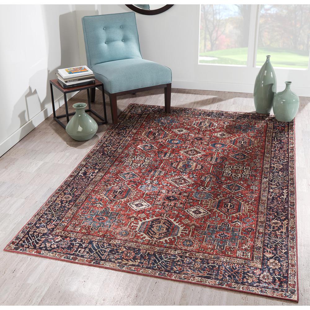 Traditional Rectangle Area Rug, Rust, 8' X 10'. Picture 7