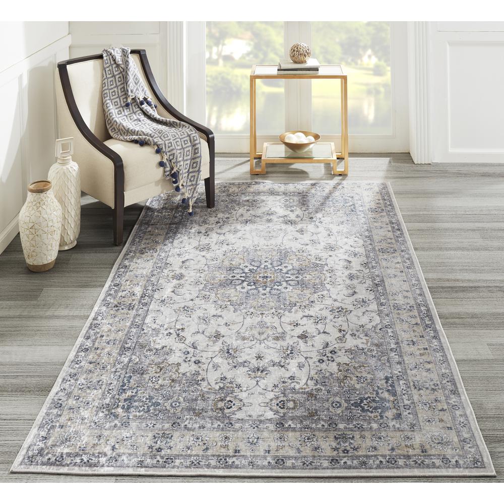 Traditional Rectangle Area Rug, Grey, 8' X 10'. Picture 7