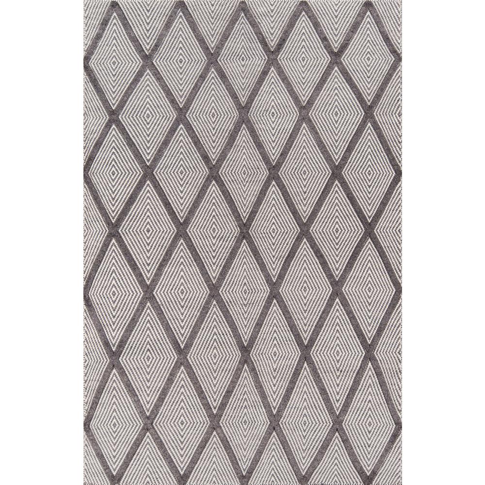 Modern Rectangle Area Rug, Charcoal, 2' X 3'. Picture 1