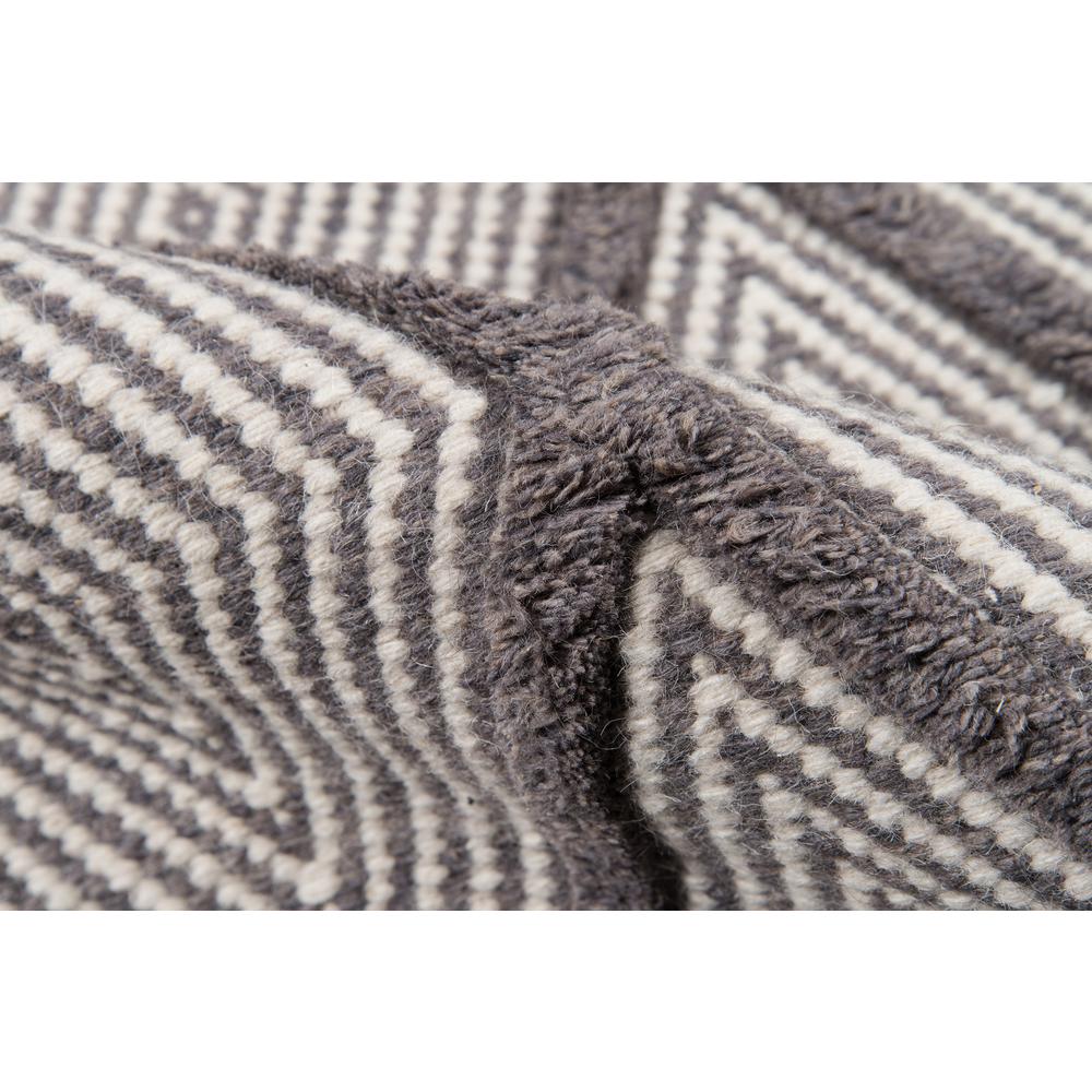 Modern Rectangle Area Rug, Charcoal, 2' X 3'. Picture 4