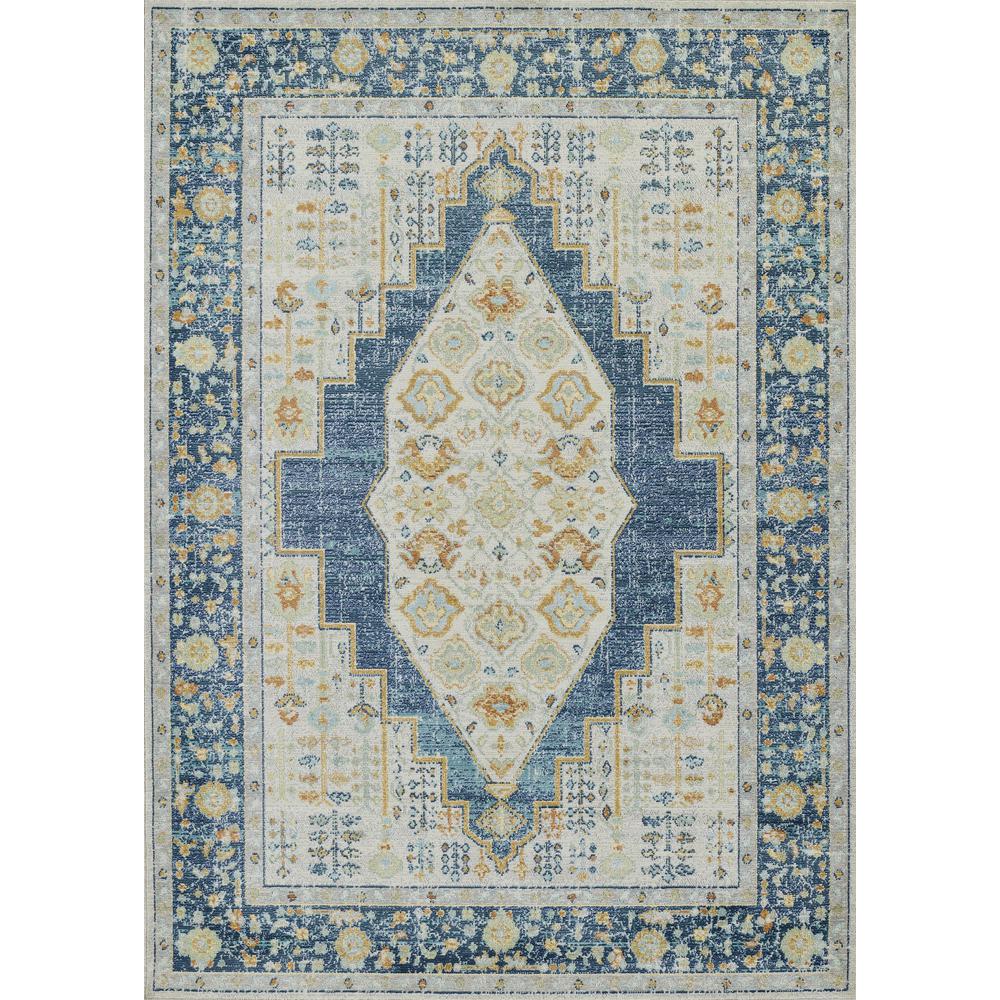 Traditional Rectangle Area Rug, Navy, 2' X 3'. Picture 1