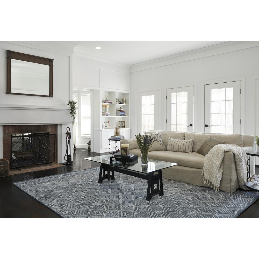 Contemporary Rectangle Area Rug, Denim, 2' X 3'. Picture 8