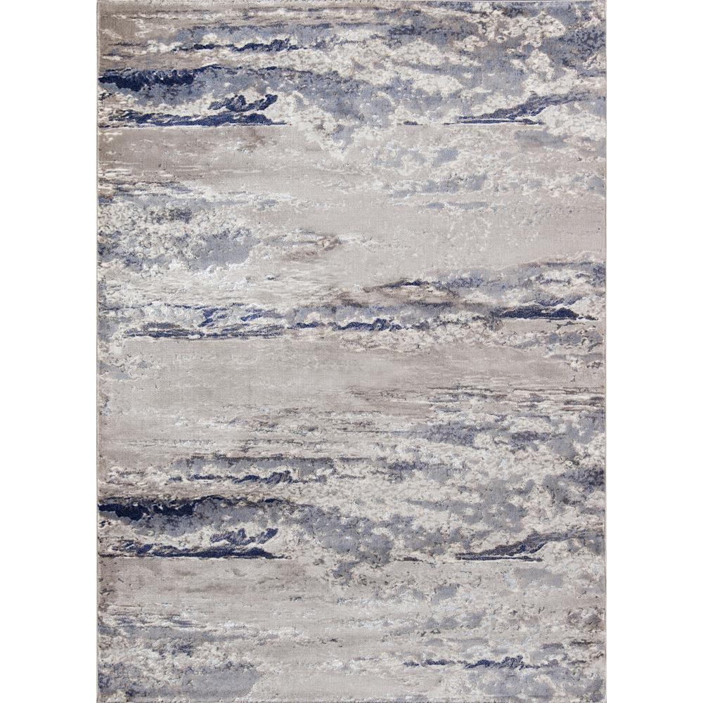 Contemporary Rectangle Area Rug, Blue, 2' X 3'. Picture 1