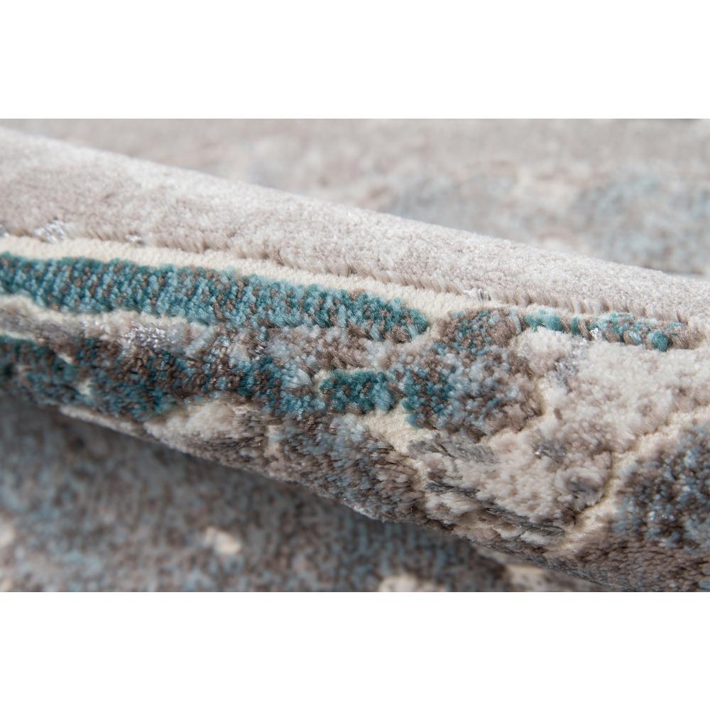 Contemporary Rectangle Area Rug, Teal, 2' X 3'. Picture 4