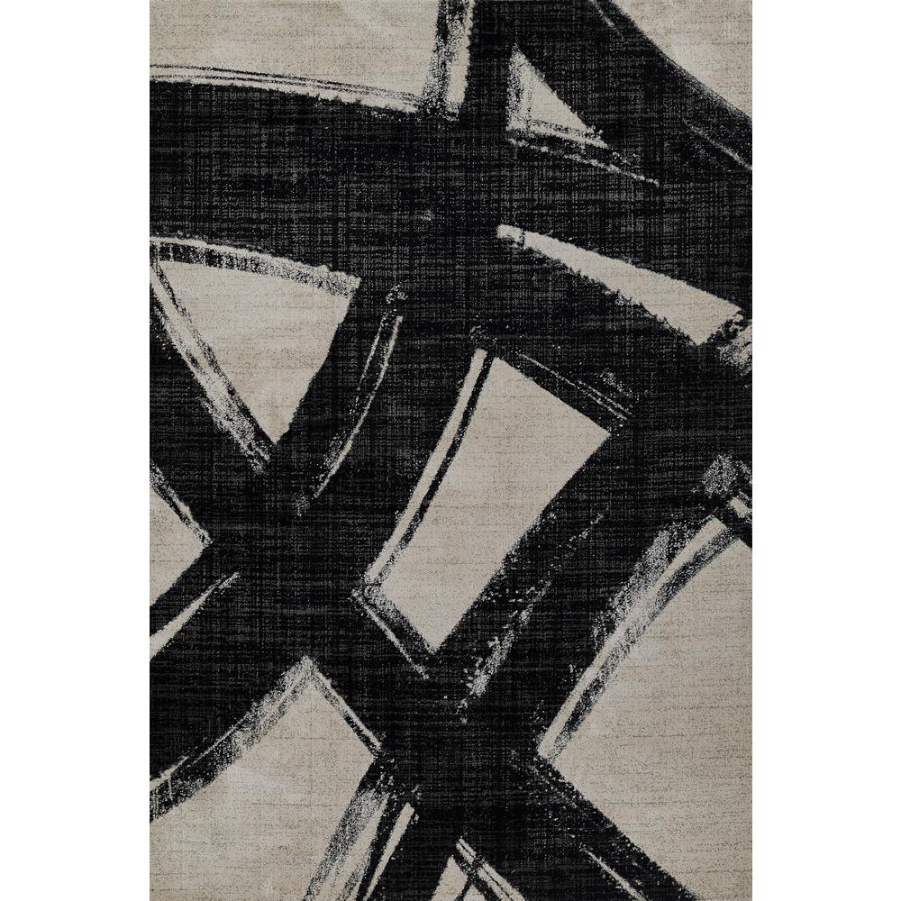 Contemporary Rectangle Area Rug, Ivory, 2' X 3'. Picture 1