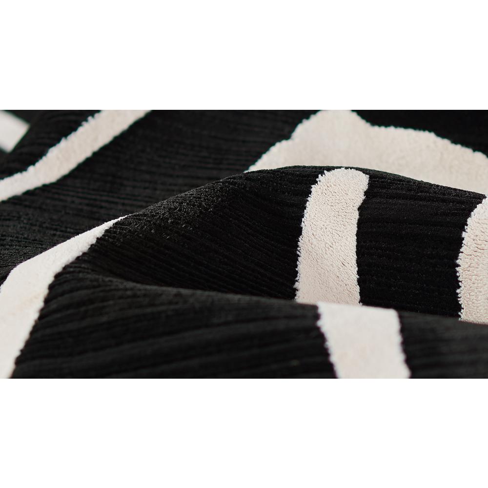 Contemporary Rectangle Area Rug, Black, 2' X 3'. Picture 8