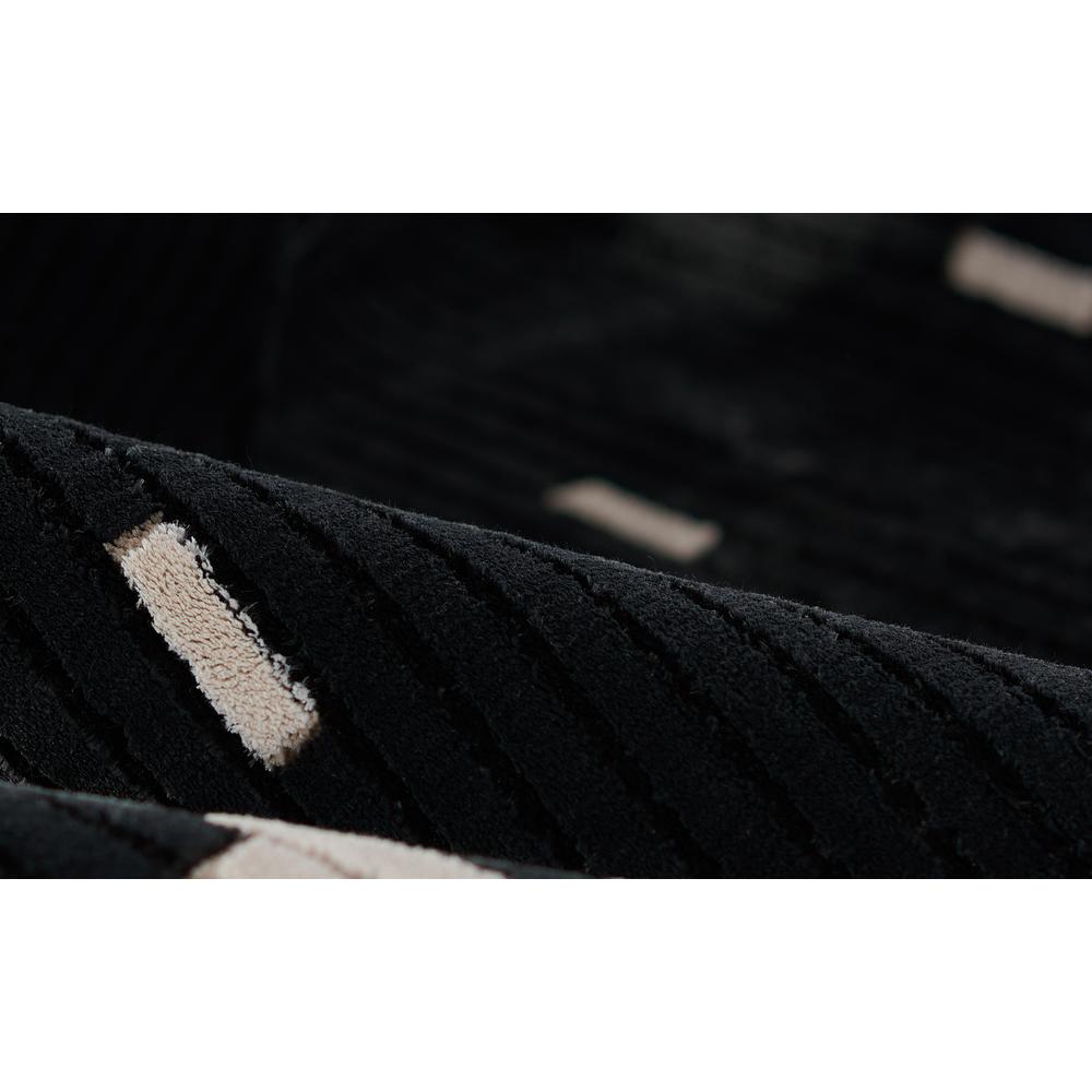 Contemporary Rectangle Area Rug, Black, 2' X 3'. Picture 4