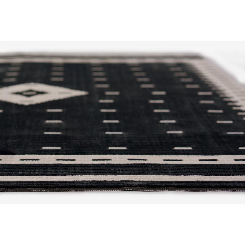 Contemporary Rectangle Area Rug, Black, 2' X 3'. Picture 6