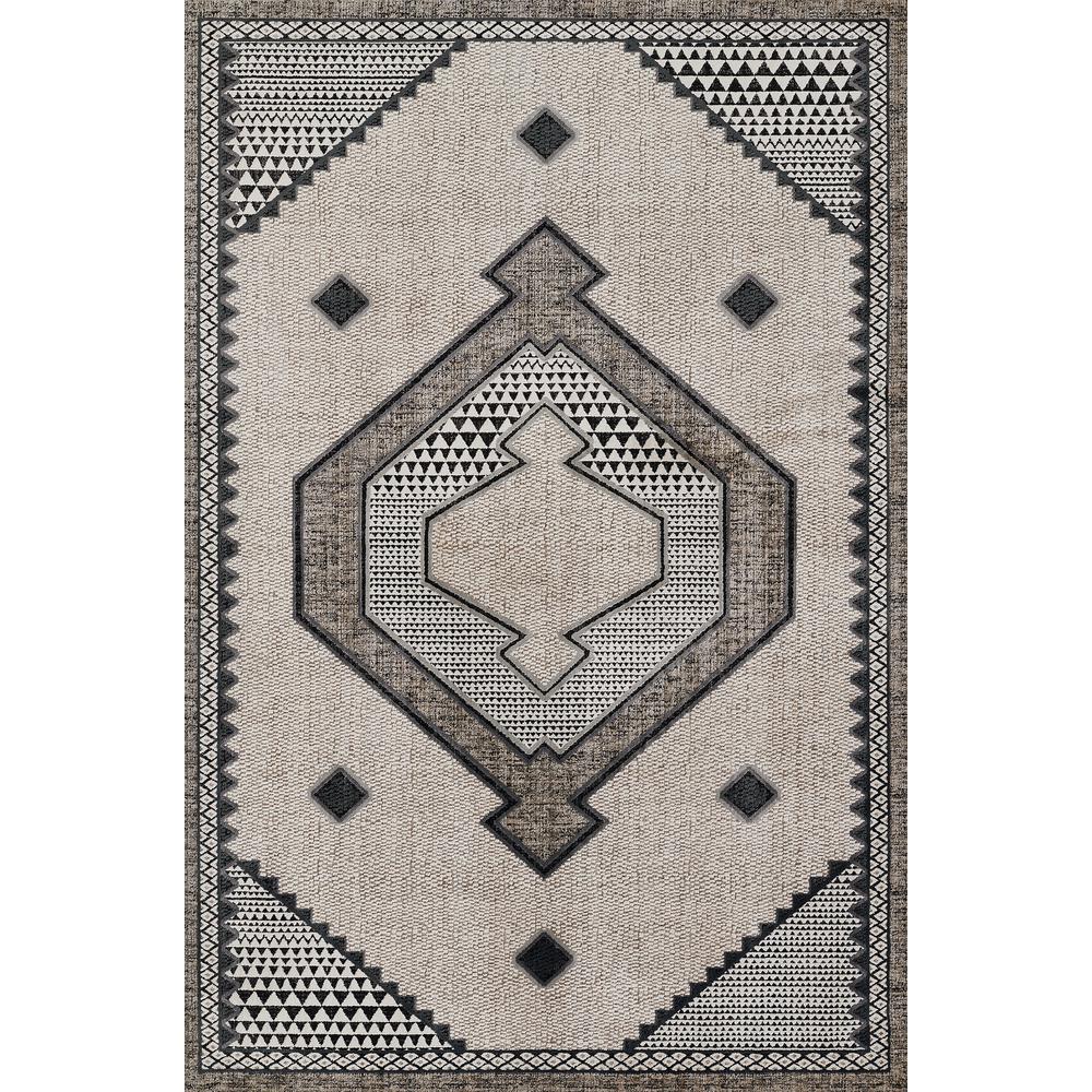 Contemporary Rectangle Area Rug, Ivory, 2' X 3'. Picture 1