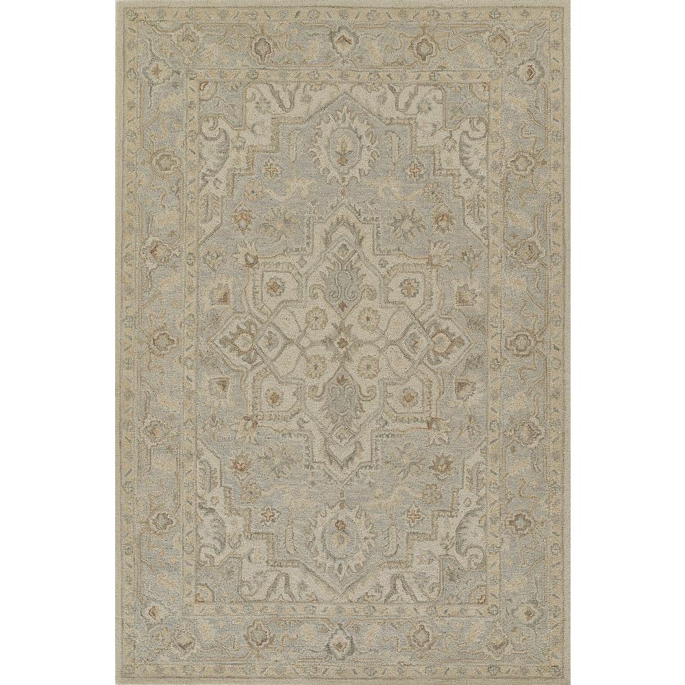 Traditional Rectangle Area Rug, Light Blue, 2' X 4'. Picture 1