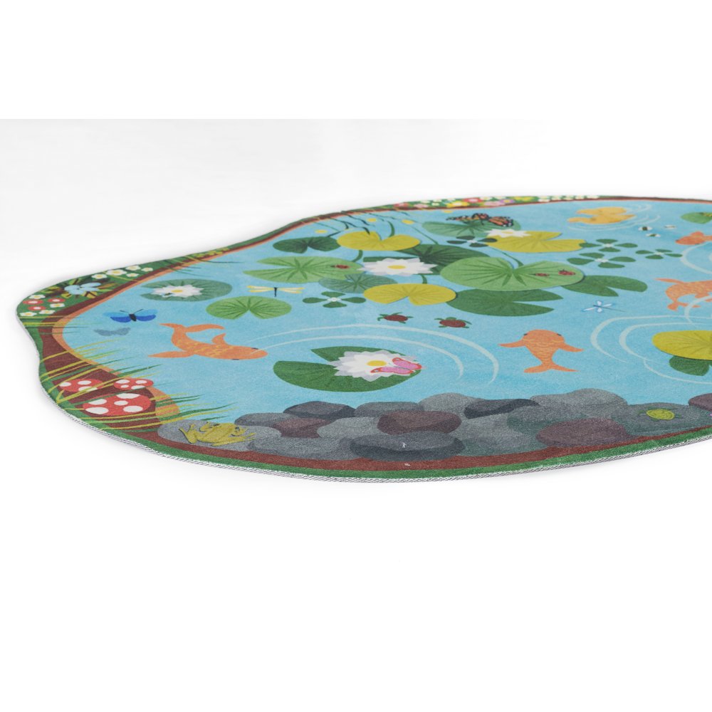 Playground Pond Blue Kid Rug 4' X 5'4". Picture 2