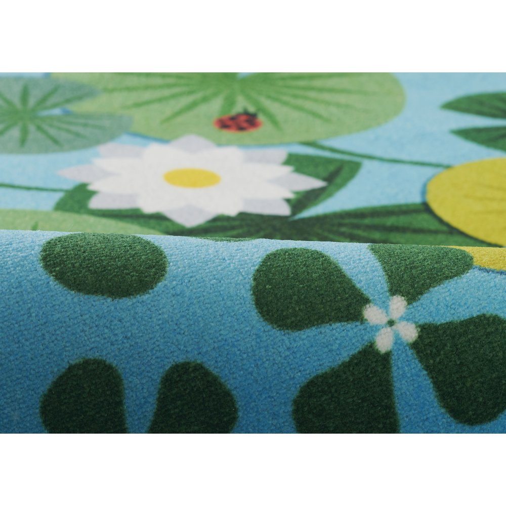 Playground Pond Blue Kid Rug 4' X 5'4". Picture 4