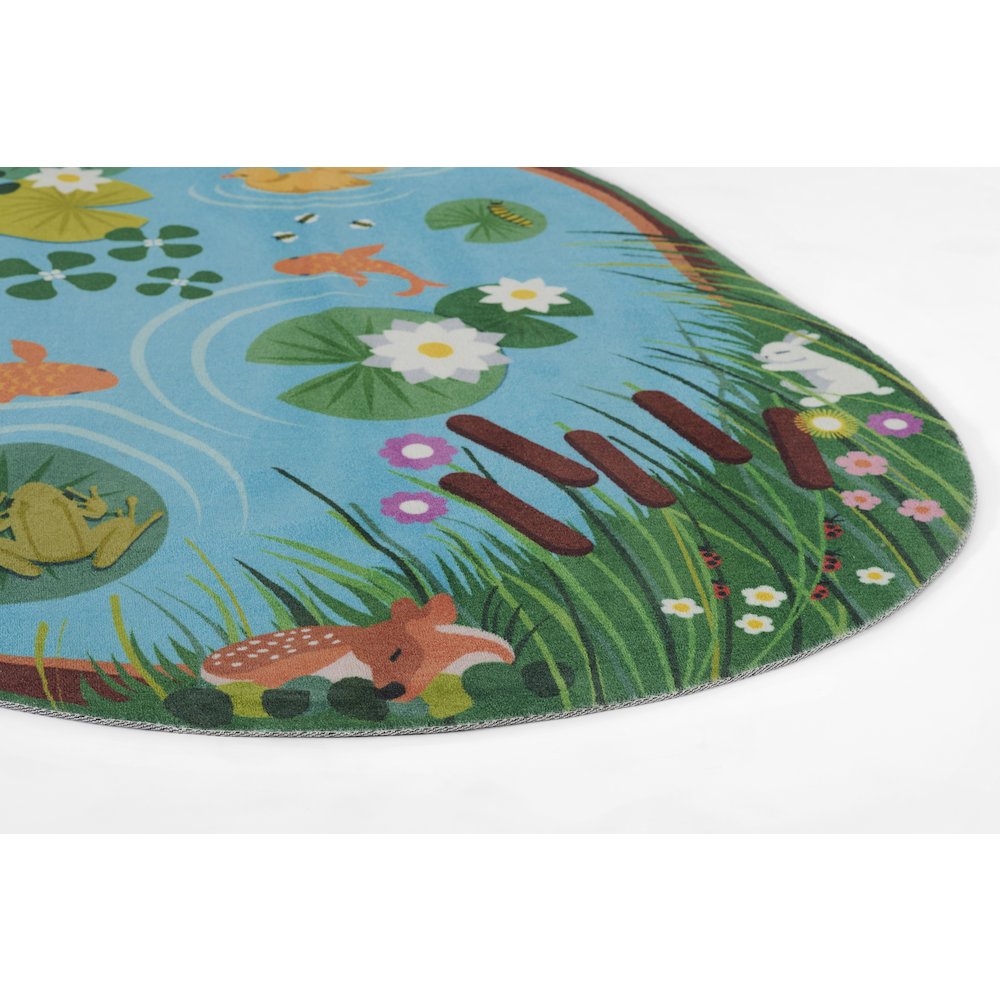 Playground Pond Blue Kid Rug 4' X 5'4". Picture 5