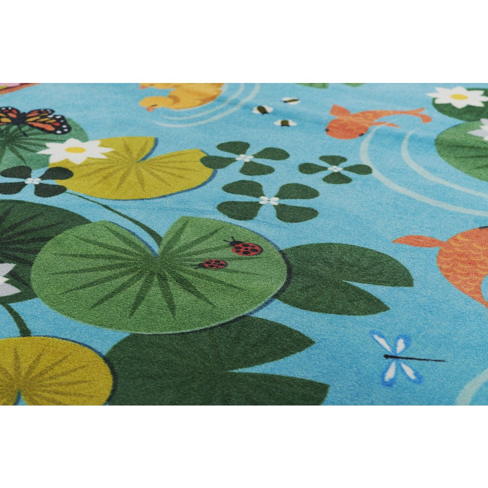 Playground Pond Blue Kid Rug 4' X 5'4". Picture 8