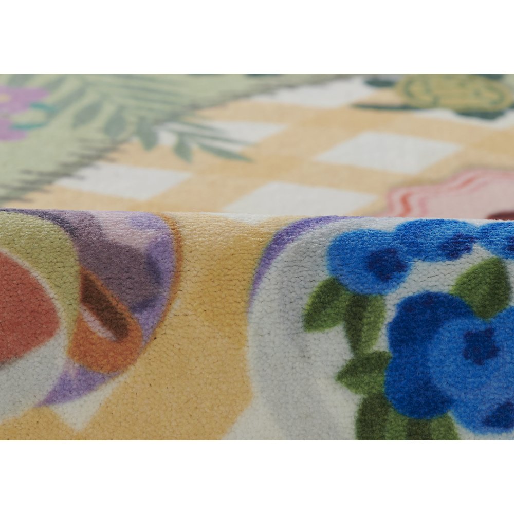 Playground Tea Party Green Kid Rug 4' X 4' Round. Picture 4