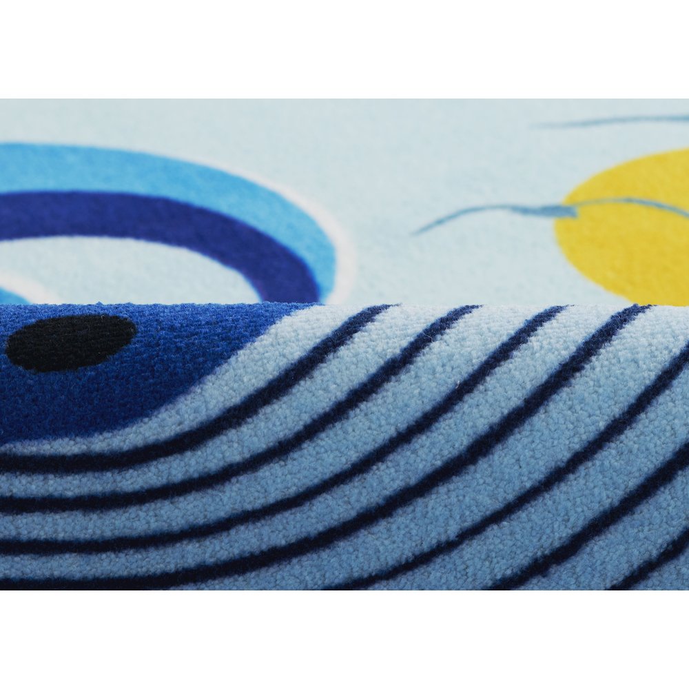 Playground Ocean Blue Kid Rug 4' X 4' Round. Picture 4