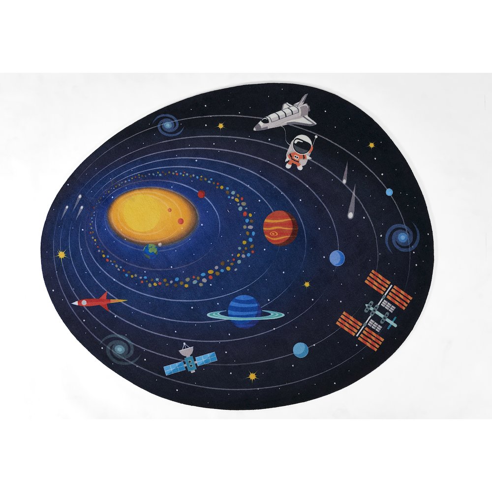 Playground Space Blue Kid Rug 6' X 6'8". Picture 1