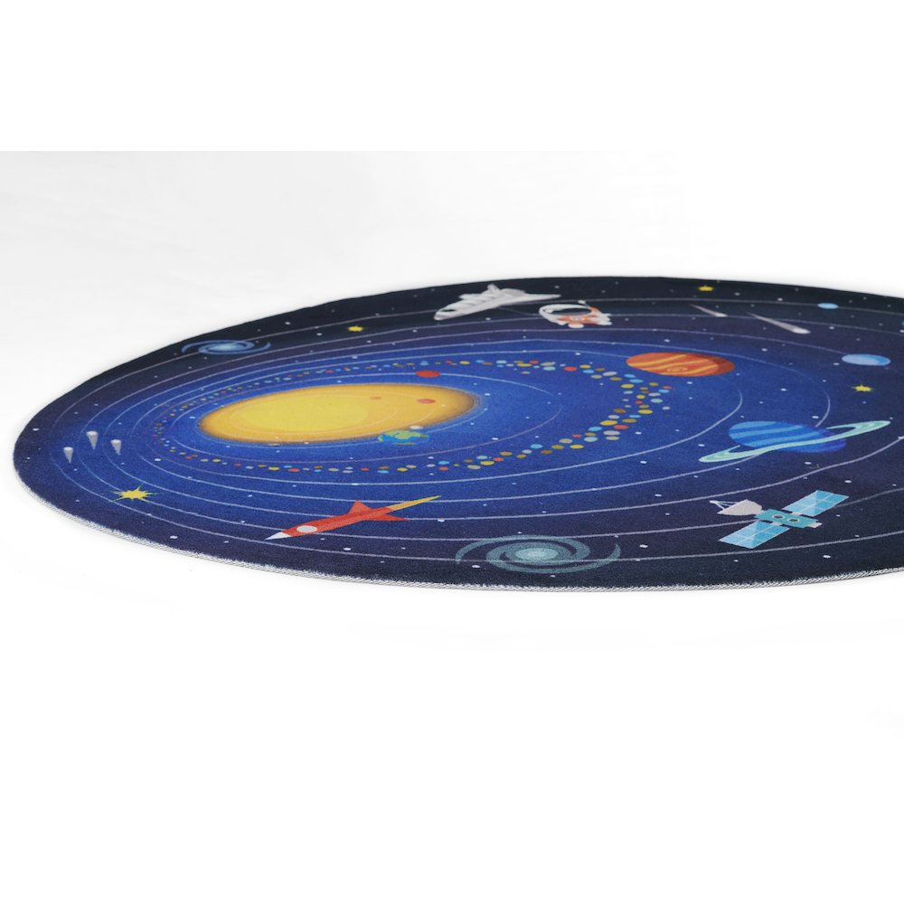Playground Space Blue Kid Rug 4' X 4'4". Picture 2