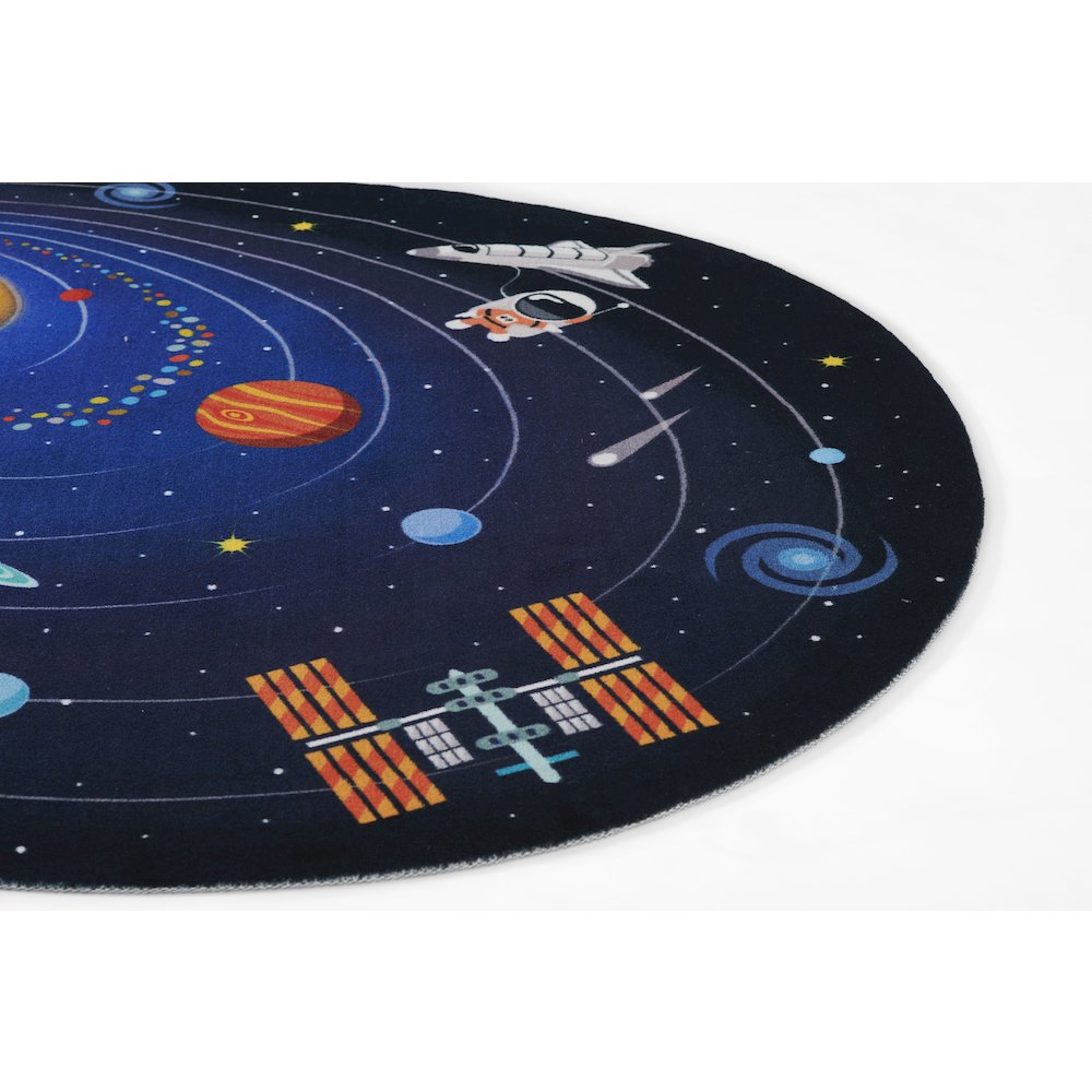 Playground Space Blue Kid Rug 4' X 4'4". Picture 5